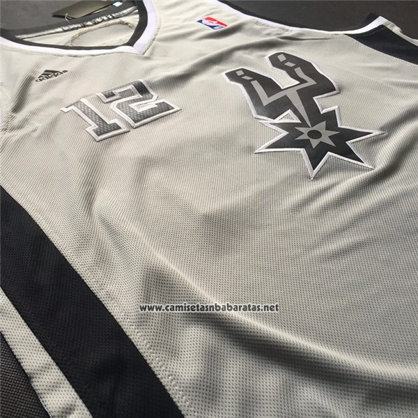 Camiseta San Antonio Spurs LaMarcus Aldridge #12 Gris